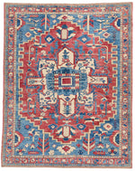 8x10 Light Red and Light Blue Anatolian Traditional Rug