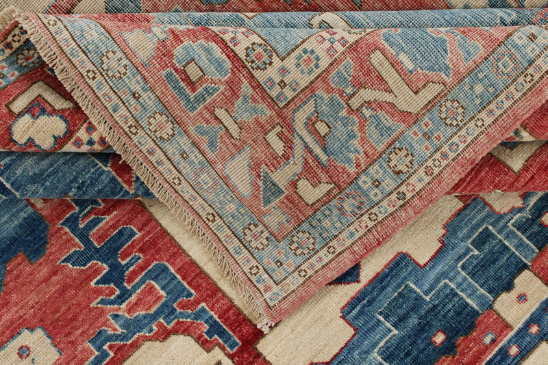 8x10 Light Red and Light Blue Anatolian Traditional Rug