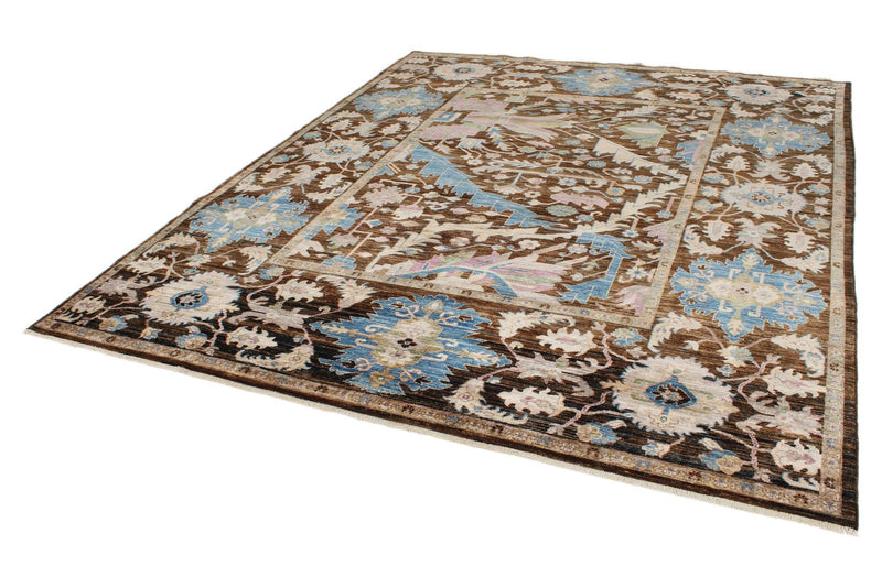 8x10 Brown and Beige Anatolian Traditional Rug