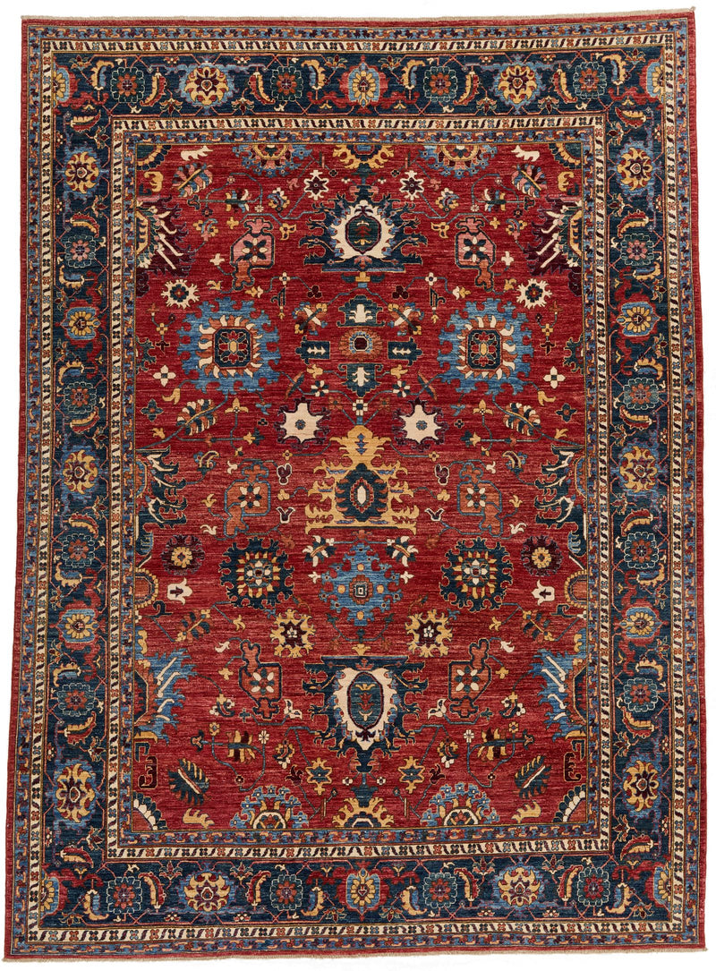 9x12 Red and Navy Anatolian Traditional Rug