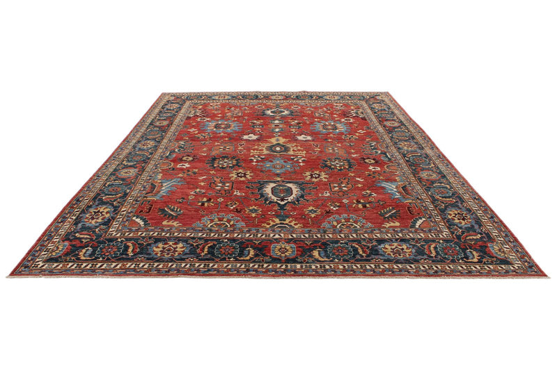 9x12 Red and Navy Anatolian Traditional Rug