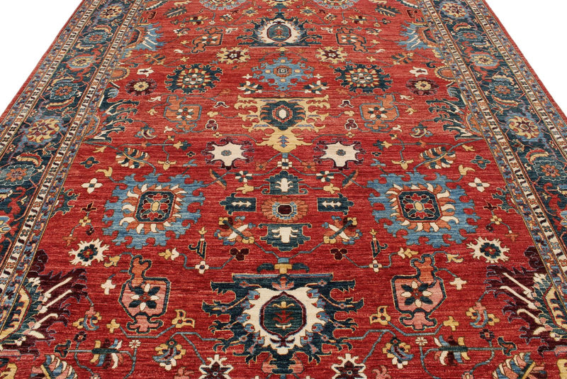 9x12 Red and Navy Anatolian Traditional Rug