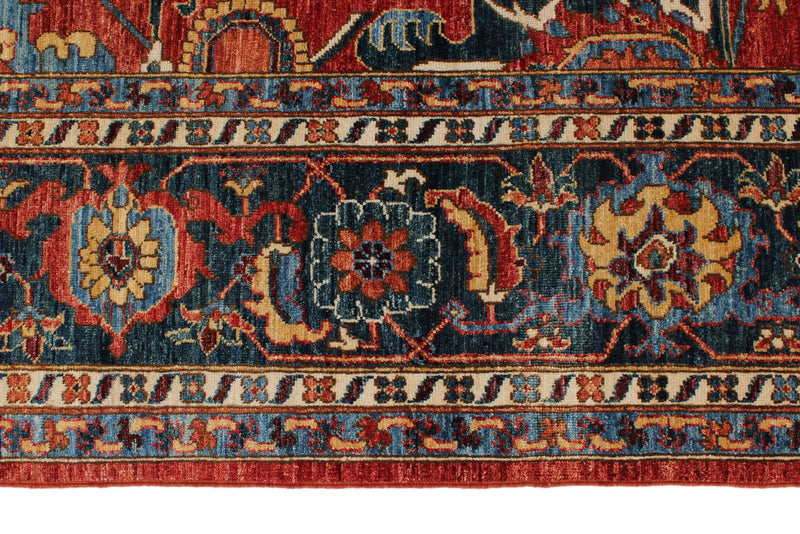 9x12 Red and Navy Anatolian Traditional Rug