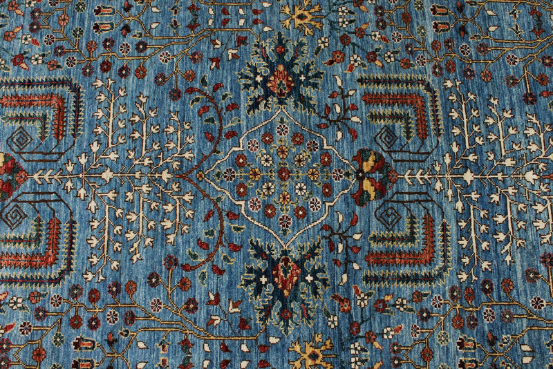 9x12 Light Blue and Multicolor Anatolian Traditional Rug