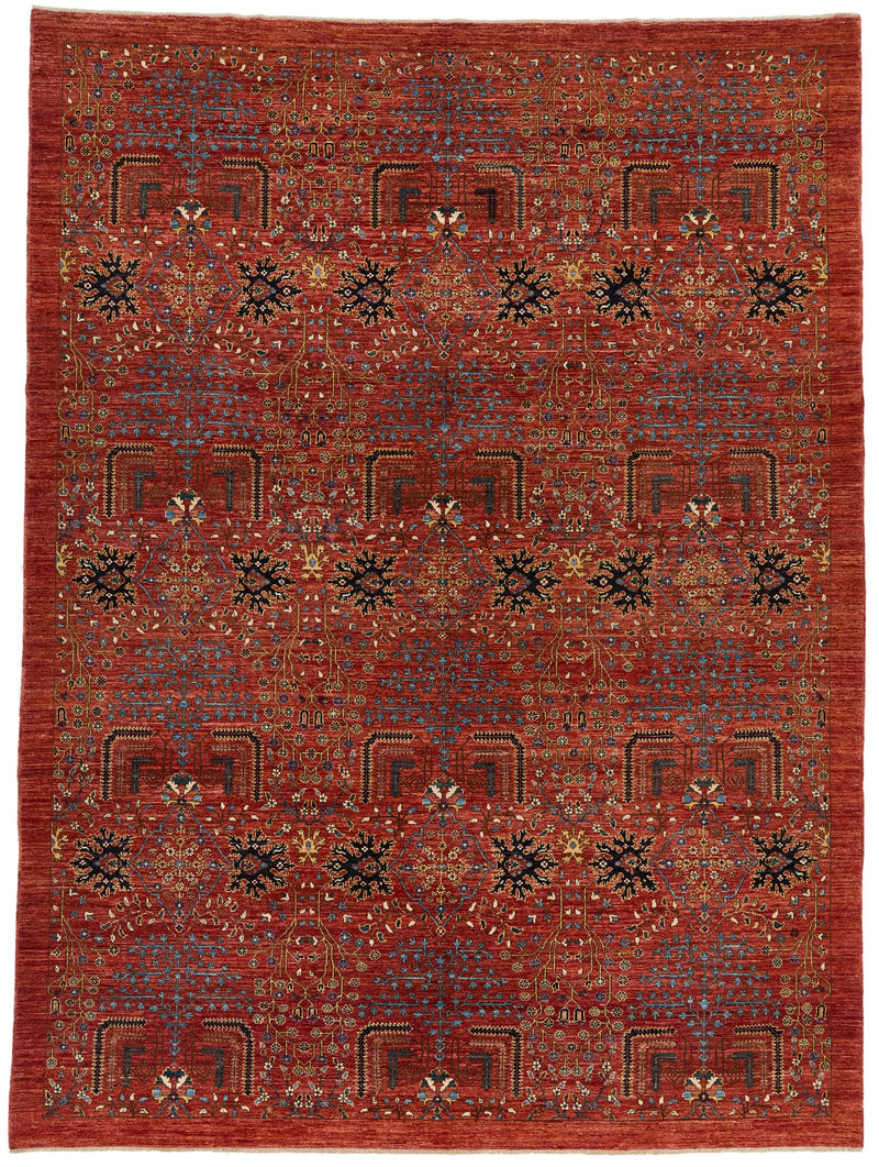 9x12 Rust and Multicolor Anatolian Tribal Rug