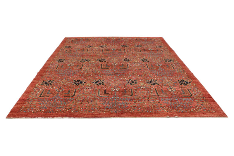 9x12 Rust and Multicolor Anatolian Tribal Rug