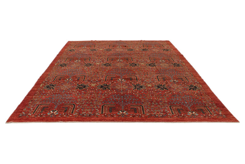 9x12 Rust and Multicolor Anatolian Tribal Rug