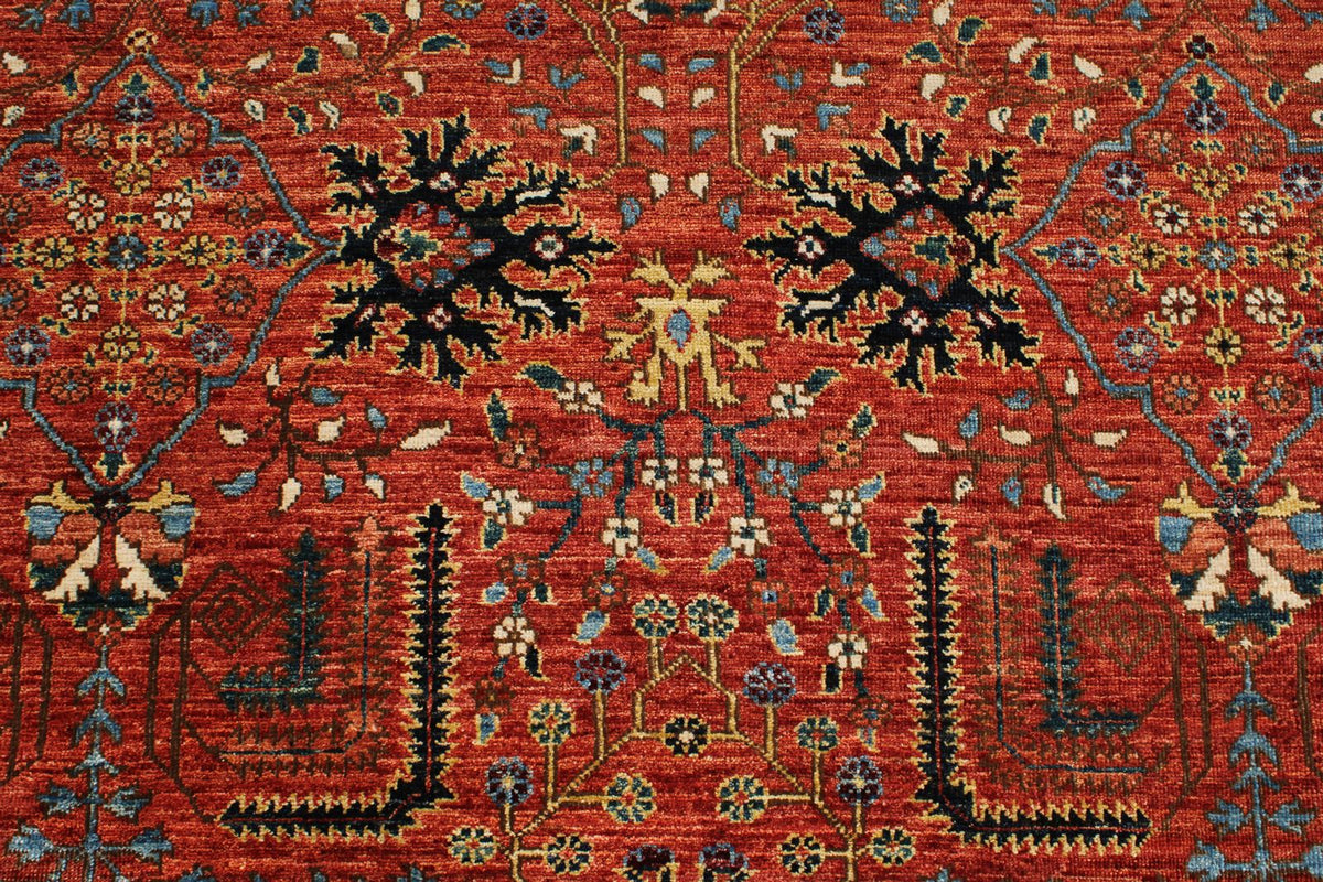 9x12 Rust and Multicolor Anatolian Tribal Rug