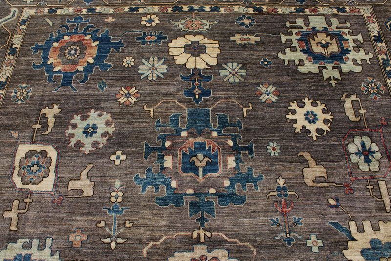 9x12 Brown and Ivory Anatolian Traditional Rug