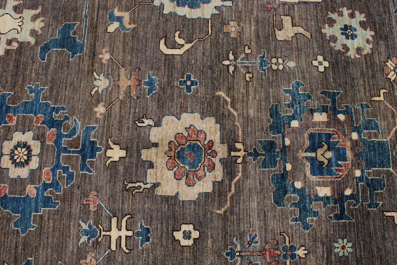 9x12 Brown and Ivory Anatolian Traditional Rug