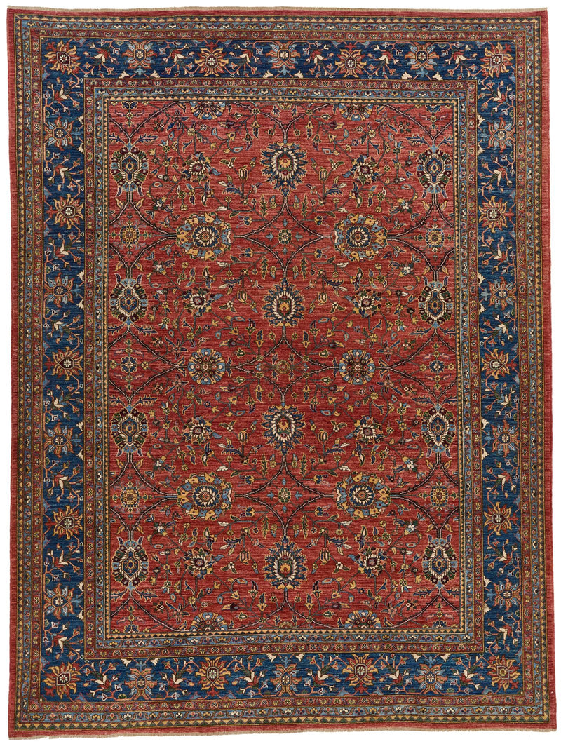 9x12 Red and Navy Anatolian Traditional Rug