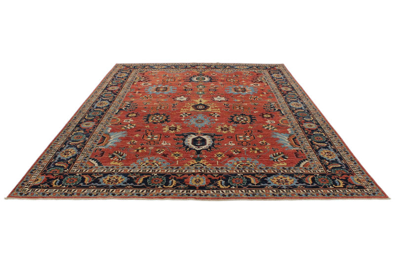 10x14 Red and Navy Anatolian Traditional Rug