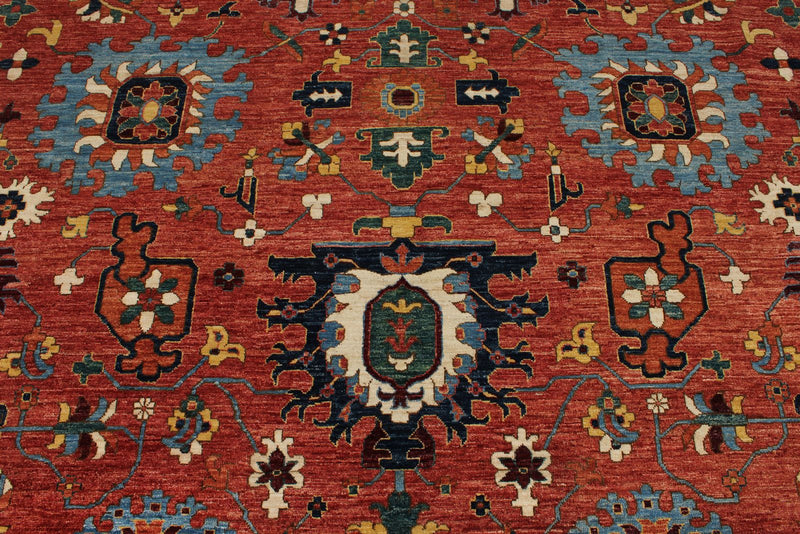 10x14 Red and Navy Anatolian Traditional Rug