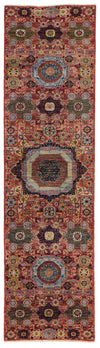 3x10 Red and Multicolor Traditional Runner