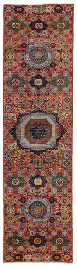 3x10 Red and Multicolor Traditional Runner