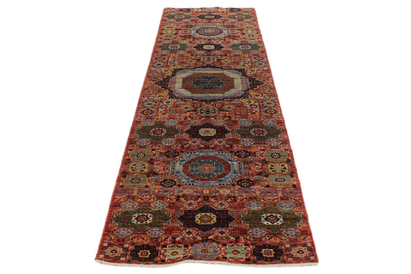 3x10 Red and Multicolor Traditional Runner