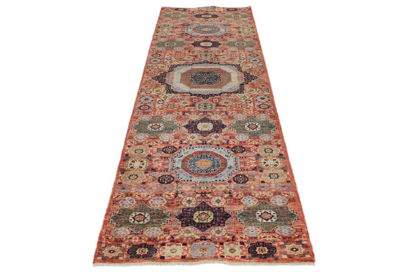 3x10 Red and Multicolor Traditional Runner