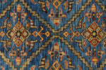 8x10 Light Blue and Camel Traditional Rug