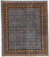 8x10 Light Blue and Camel Traditional Rug