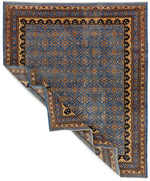 8x10 Light Blue and Camel Traditional Rug