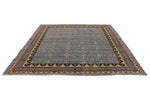 8x10 Light Blue and Camel Traditional Rug