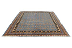 8x10 Light Blue and Camel Traditional Rug