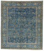 8x9 Navy and Blue Traditional Rug