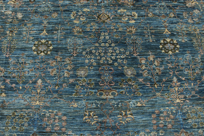 8x9 Navy and Blue Traditional Rug