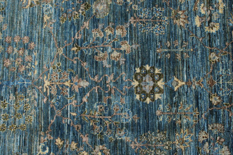 8x9 Navy and Blue Traditional Rug