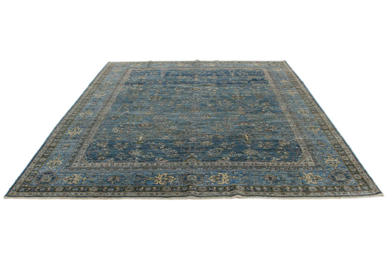 8x9 Navy and Blue Traditional Rug