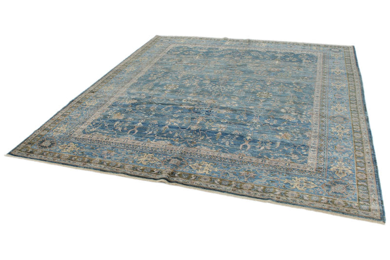 8x9 Navy and Blue Traditional Rug