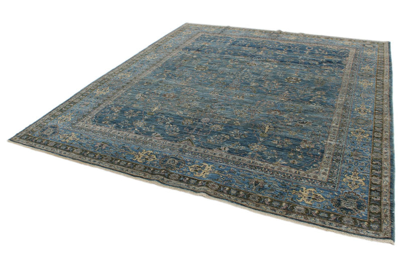 8x9 Navy and Blue Traditional Rug