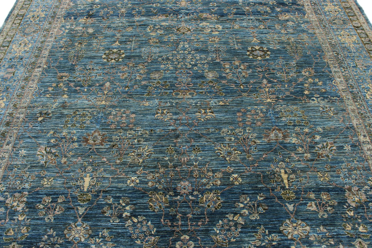 8x9 Navy and Blue Traditional Rug