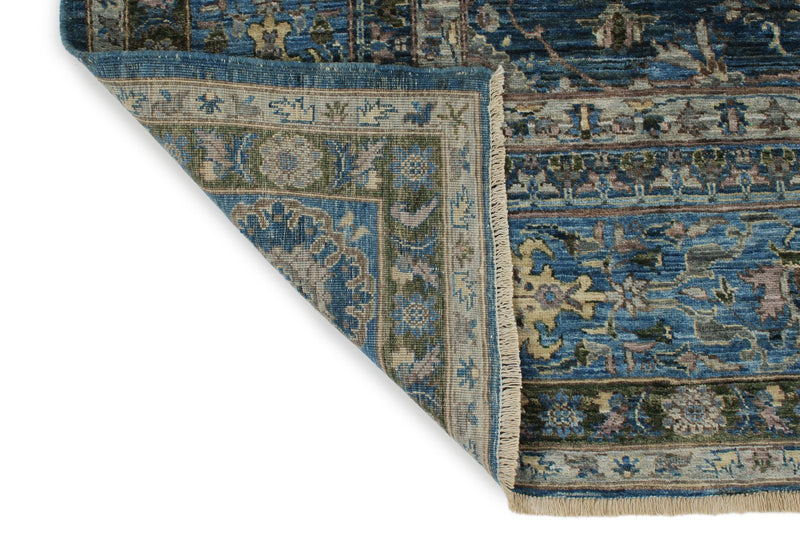 8x9 Navy and Blue Traditional Rug