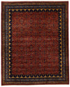 8x10 Red and Light Blue Traditional Rug