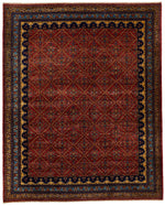 8x10 Red and Light Blue Traditional Rug