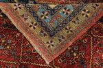 8x10 Red and Light Blue Traditional Rug