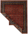 8x10 Red and Light Blue Traditional Rug