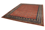 8x10 Red and Light Blue Traditional Rug