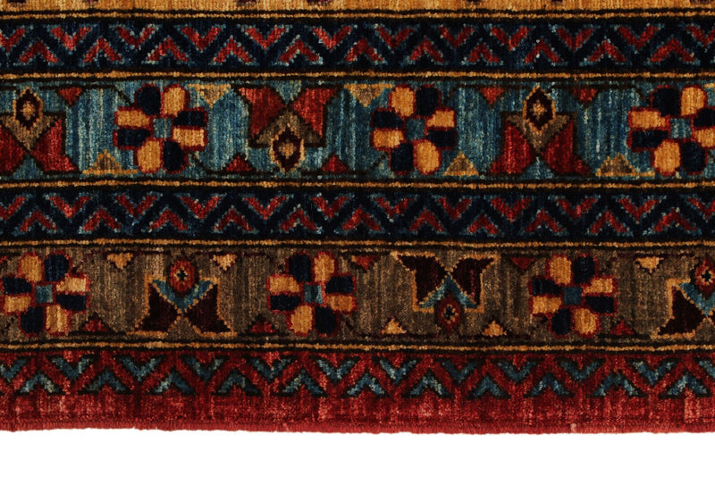 8x10 Red and Light Blue Traditional Rug