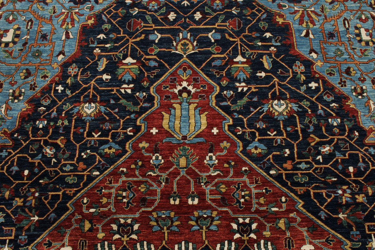 10x12 Navy and Red Traditional Rug