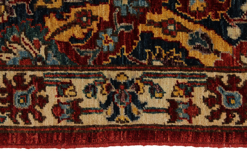 9x12 Red and Navy Traditional Rug