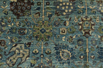 9x12 Light Blue and Blue Traditional Rug
