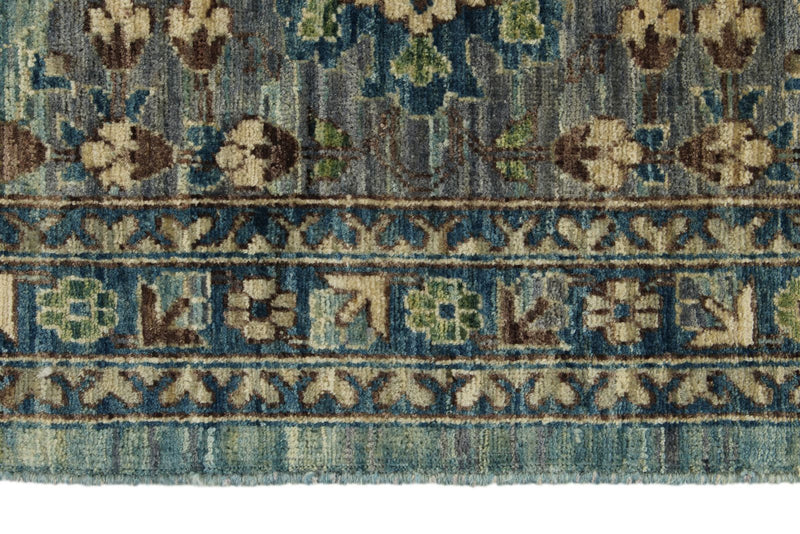 9x12 Light Blue and Blue Traditional Rug