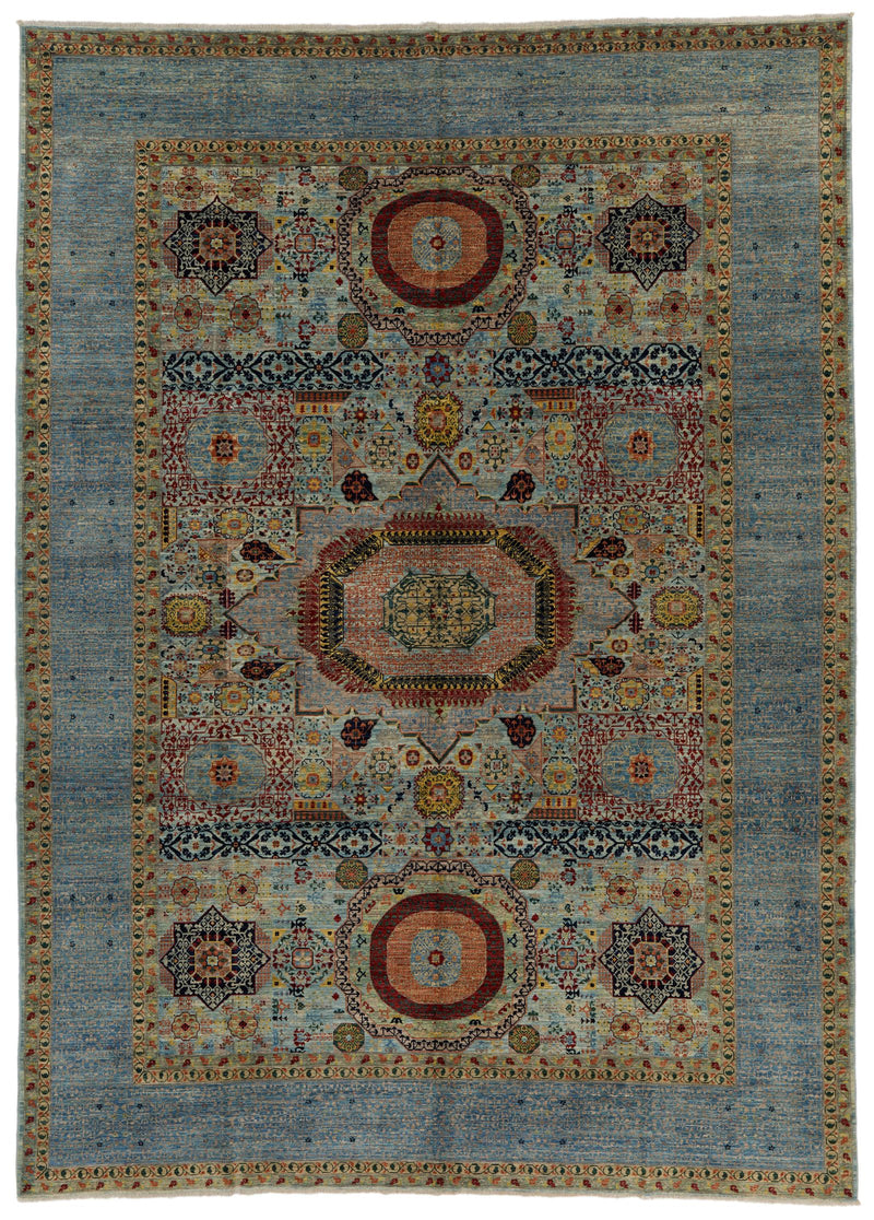 10x14 Multicolor and Light Blue Traditional Rug