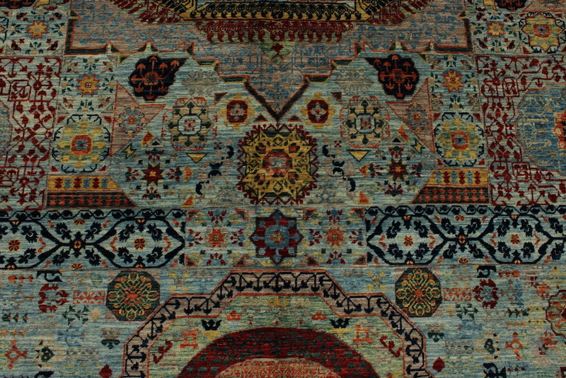 10x14 Multicolor and Light Blue Traditional Rug