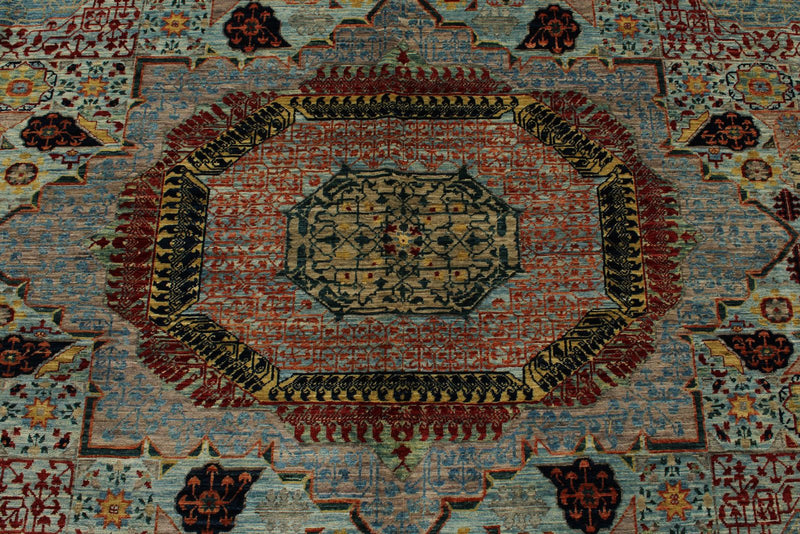 10x14 Multicolor and Light Blue Traditional Rug