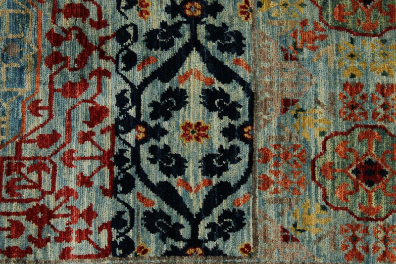 10x14 Multicolor and Light Blue Traditional Rug