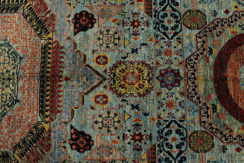 10x14 Multicolor and Light Blue Traditional Rug