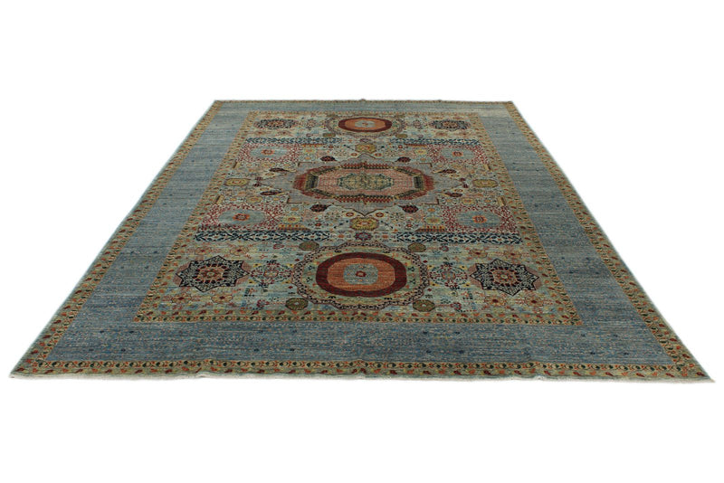 10x14 Multicolor and Light Blue Traditional Rug